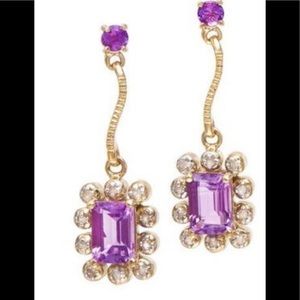 SOLD Designer Amethyst and Diamond Earrings. Gorgeous!